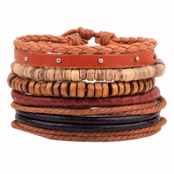 Jewelry - Fashion Assorted Leather Bracelets